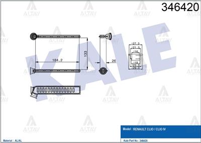 RADYATÖR KALORİFER CLIO IV 12= / SYMBOL III 12= / SANDERO II 13= / CAPTUR 13= / BRAZING