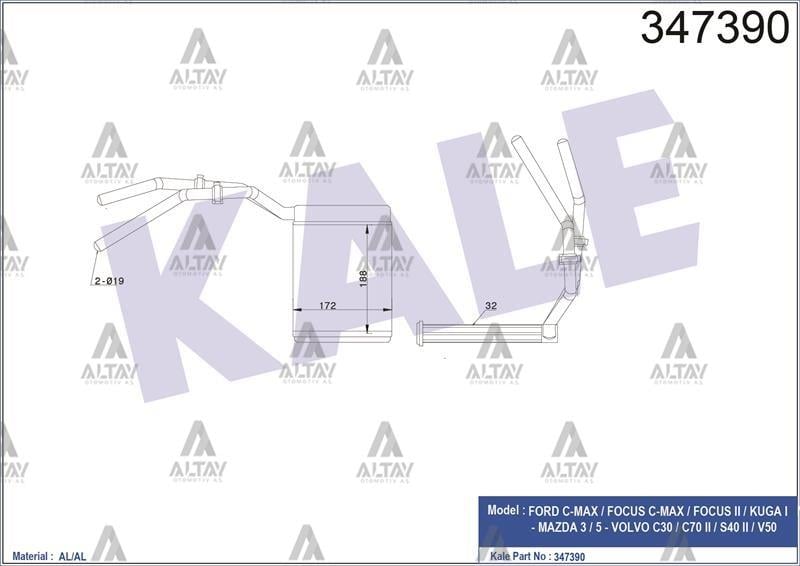 RADYATÖR KALORİFER MAZDA 3 / 5 03-09 / FOCUS C-MAX 07-