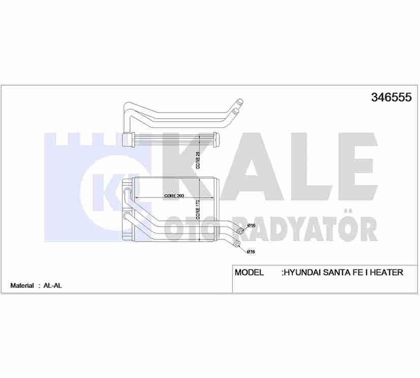 RADYATÖR KALORİFER SANTAFE 01-06 2.0 - 2.4 - 2.7 BRAZING