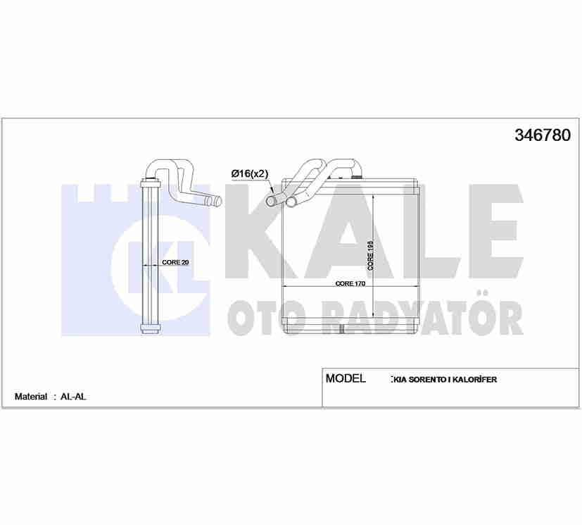 RADYATÖR KALORİFER SORENTO 03-06 BRAZING