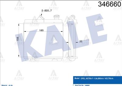 RADYATÖR KALORİFER VECTRA A 88-95 / ASTRA F 91-98 / BRAZING