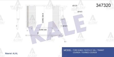 RADYATÖR KLİMA COURIER 14= 1.5TDCI 570X357X16mm