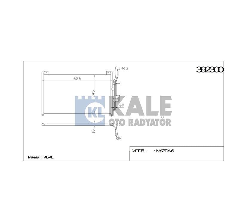 RADYATÖR KLİMA MAZDA 2 07= 615x349x16