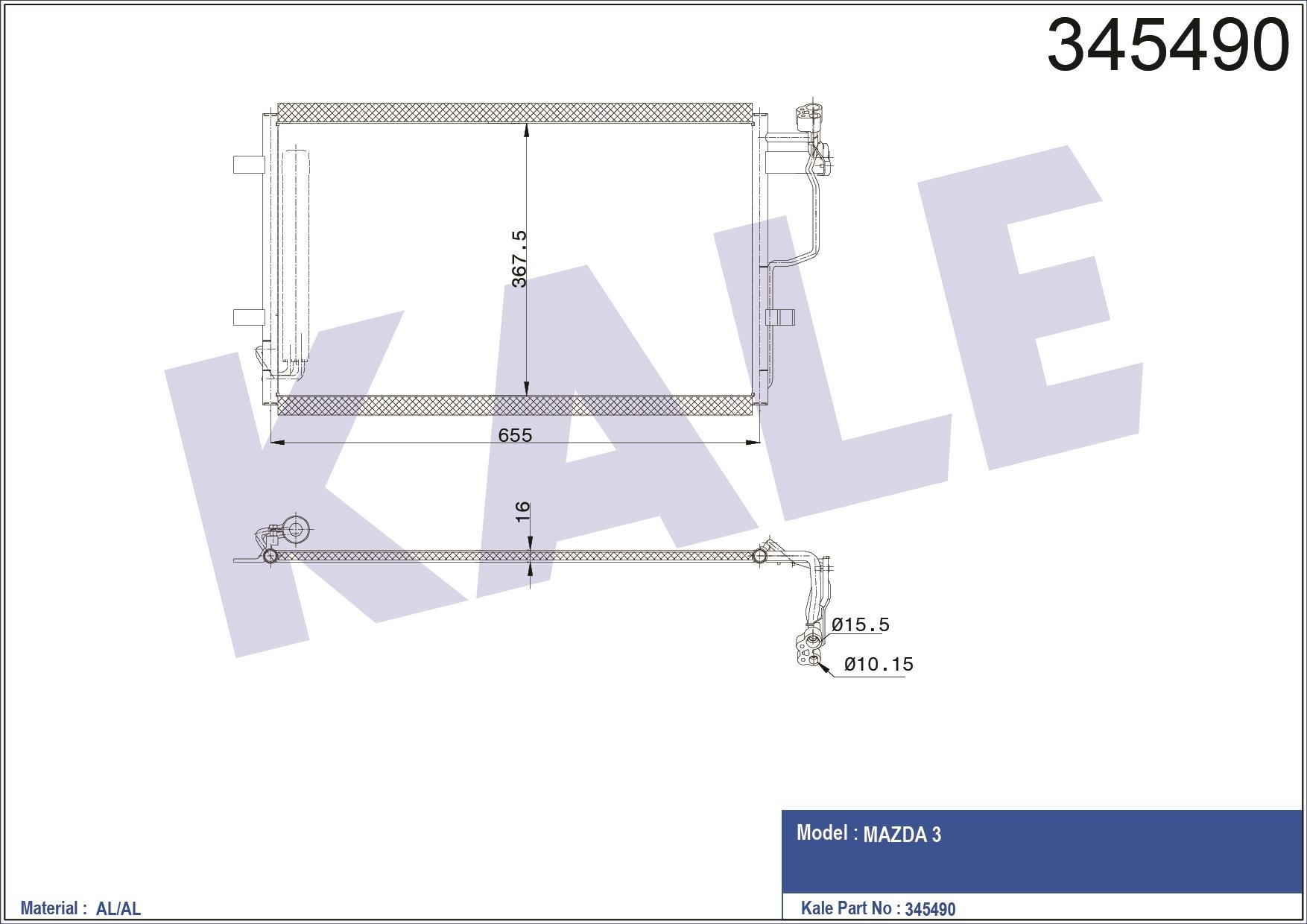 RADYATÖR KLİMA MAZDA 3 09-14