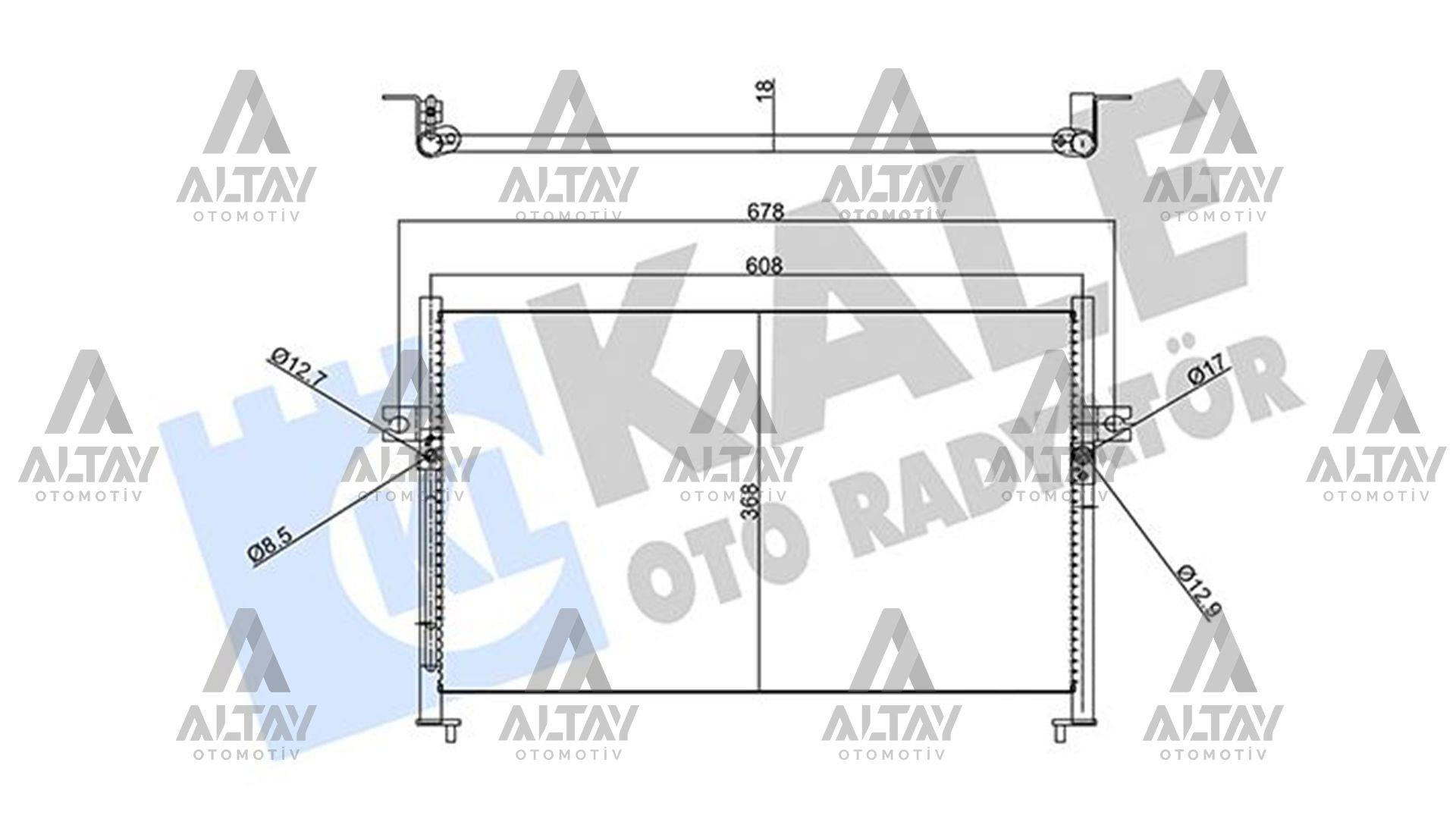 RADYATÖR KLİMA STAREX 98-08 / H-100 94-06 MİNİBÜS / H-100 97-04 KAMYONET 12 MM