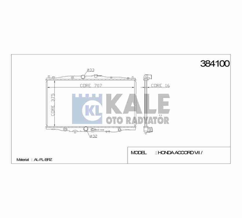 RADYATÖR SU ACCORD 03-08 2.0cc A-T BRAZING