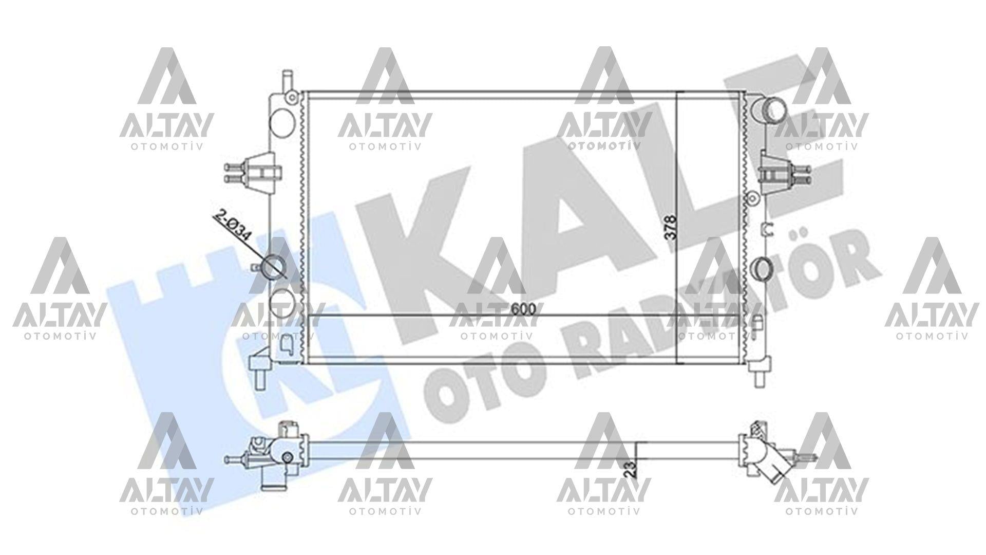 RADYATÖR SU ASTRA G / ZAFIRA A Z14XE-Z16XE-X16XEL-X18XE-Z22SE M-T 26mm MEKANİK