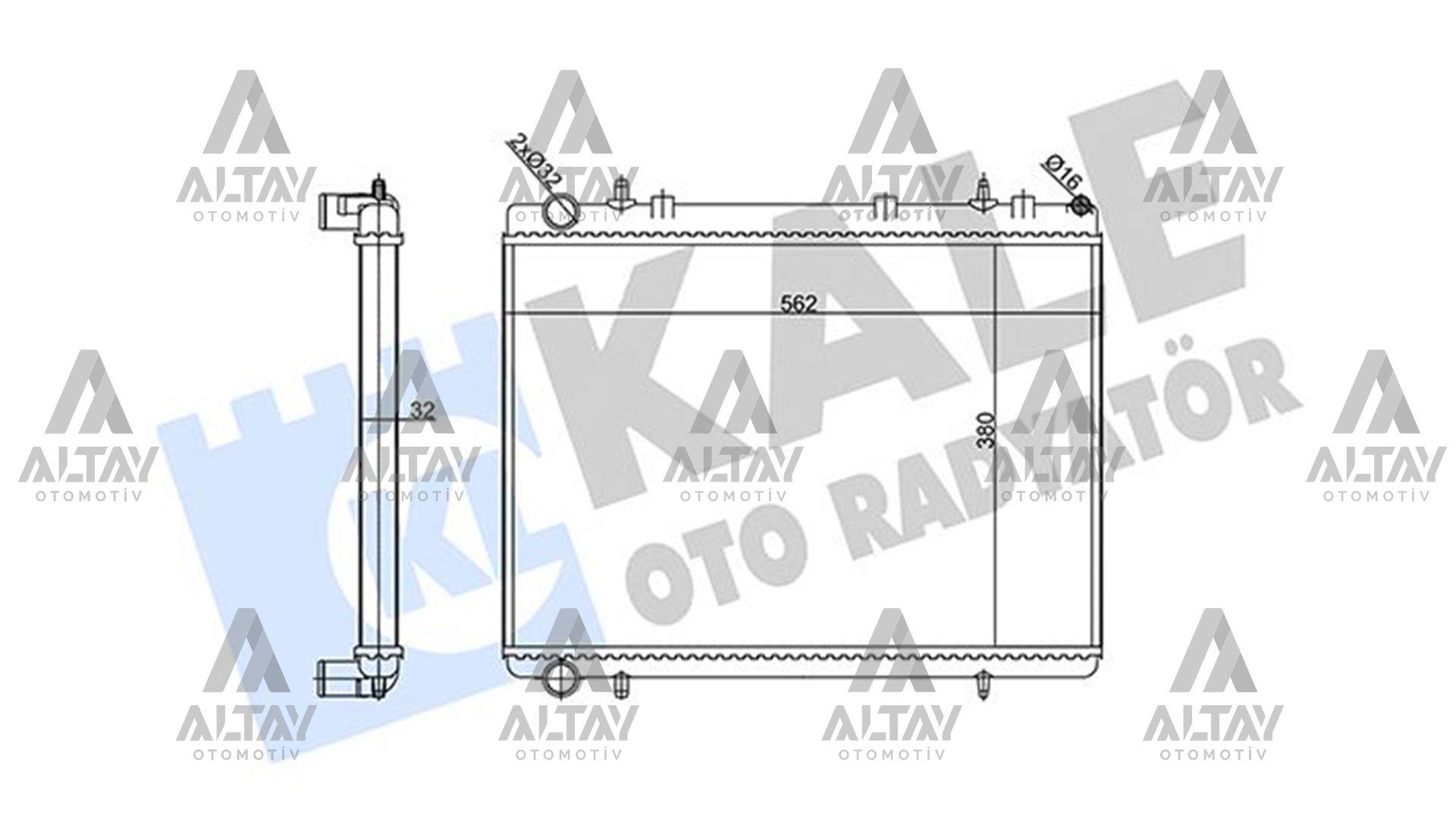 RADYATÖR SU C4 / 307 04= 1.6 HDİ-2.0 16V 32 MM MEKANİK