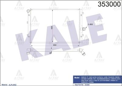 RADYATÖR SU CADDY / GOLF / PASSAT / JETTA 04-10 CAYC-CAYD-BKP-BKD 1.6 TDI-2.0 TDI BRAZING
