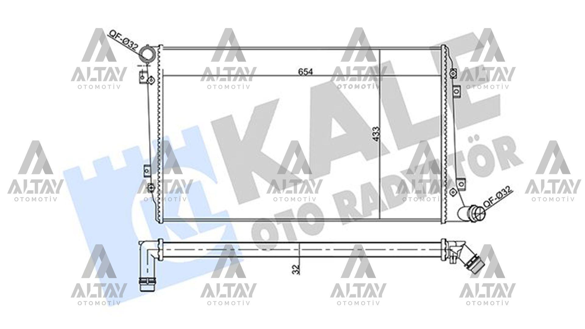 RADYATÖR SU CADDY / OCTAVIA / LEON / GOLF5 / PASSAT 04-10 BLS-BMM 1.9 TDI-2.0 TDI MEKANİK