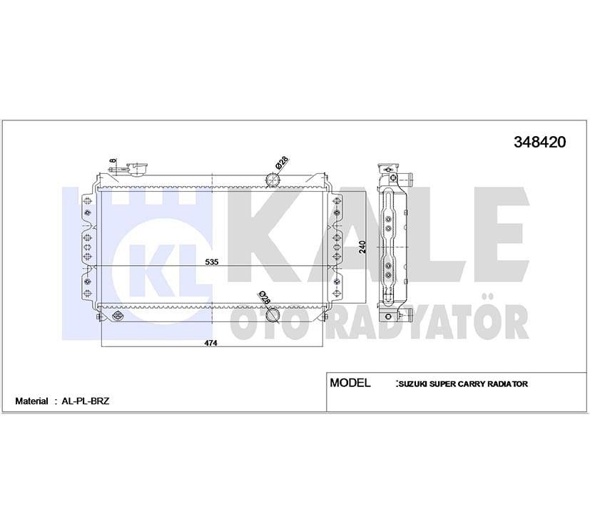RADYATÖR SU CARRY 90-98 SK410 23mm M-T BRAZING