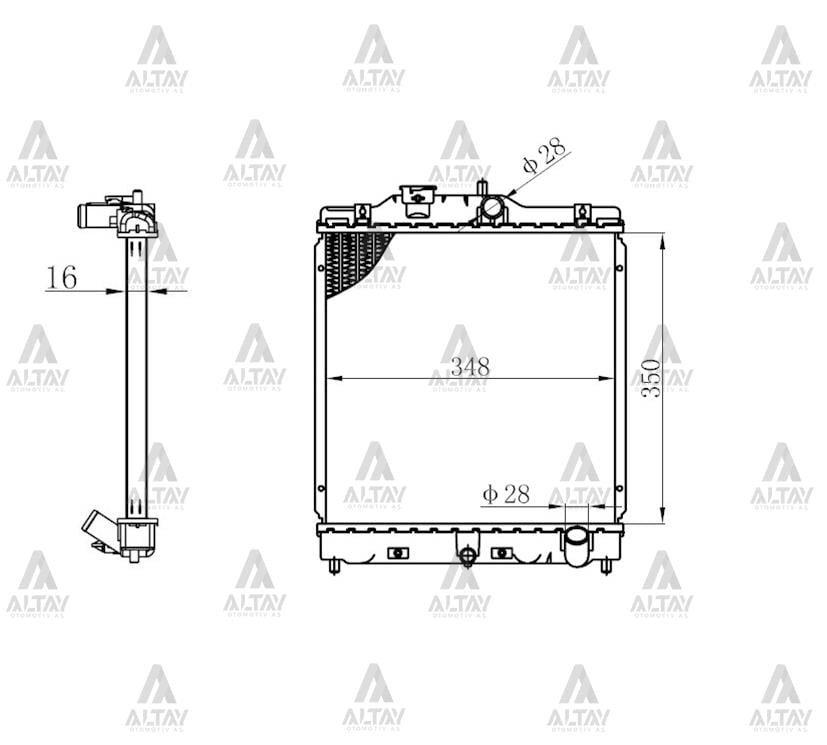 RADYATÖR SU CIVIC  92-00 16MM M-T BRAZING