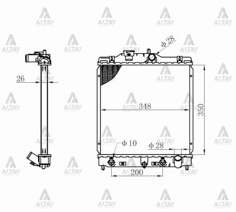 RADYATÖR SU CIVIC  92-00 26MM A-T / HRV 99-15 BRAZING