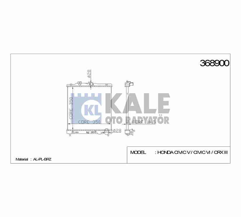 RADYATÖR SU CIVIC 92-00 16mm M-T BRAZING