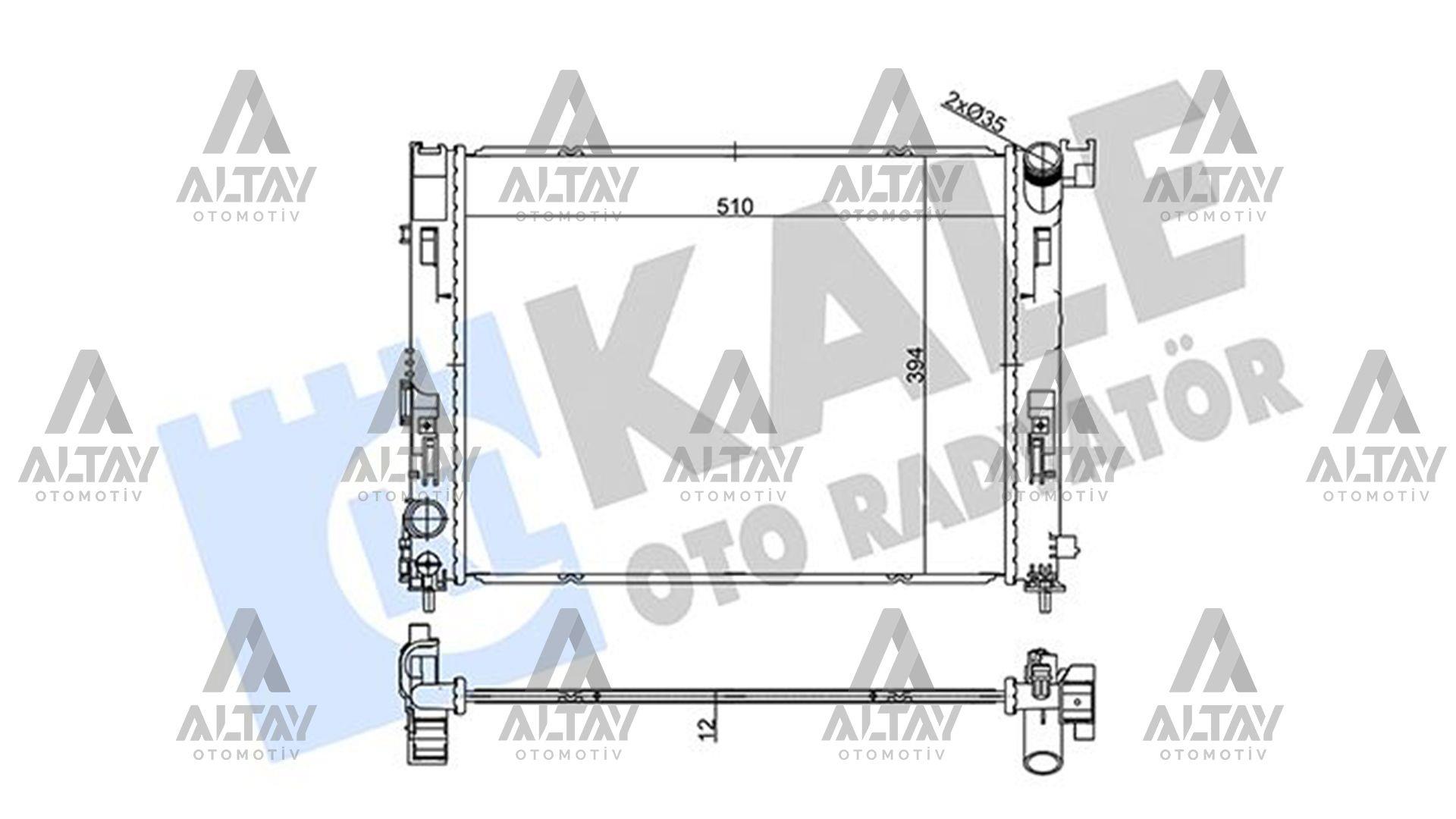 RADYATÖR SU CLIO V 1.0 19= / MICRA V 1.5DCI 16= 12 MM M-T BRAZING