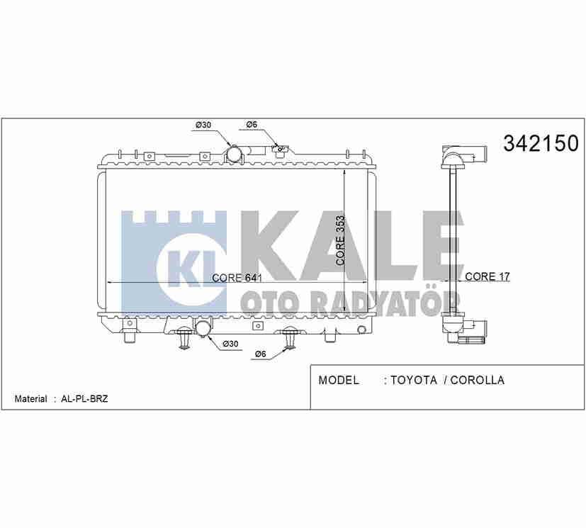 RADYATÖR SU COROLLA 93-00 AE-101/111 A-T BRAZING