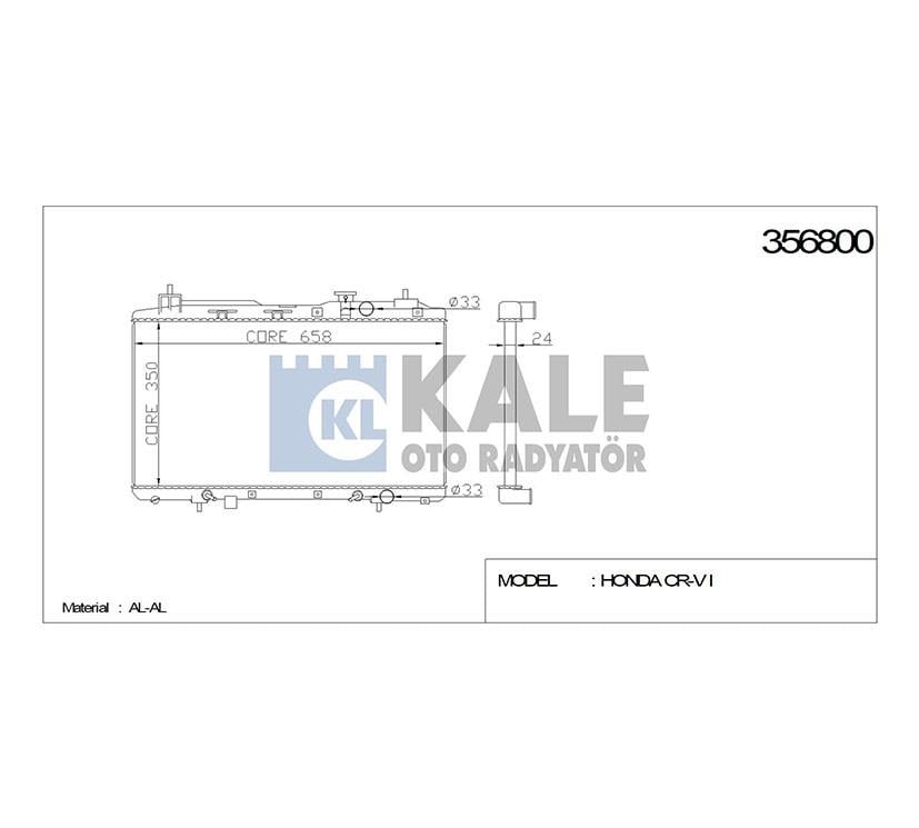 RADYATÖR SU CRV 97-02 22mm (AT/M-T) BRAZING