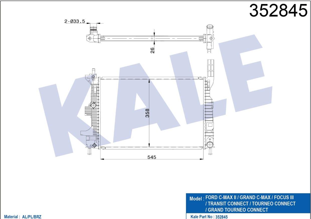 RADYATÖR SU FOCUS III 11-15 1.6 TDCI / CONNECT 13= 1.5 TDCI / M-T MEKANİK