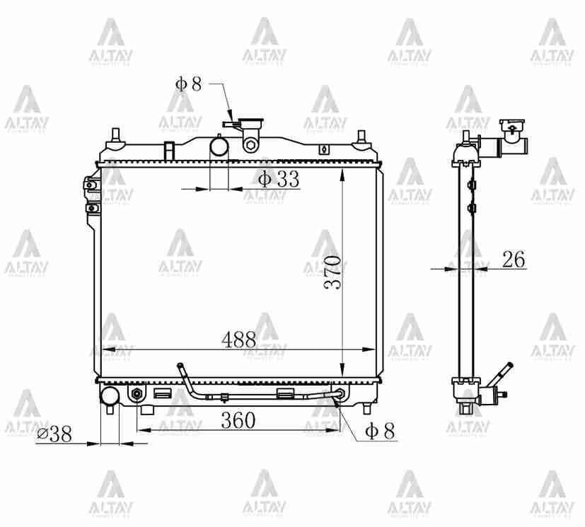 RADYATÖR SU GETZ 03-11 BENZİNLİ A-T BRAZING