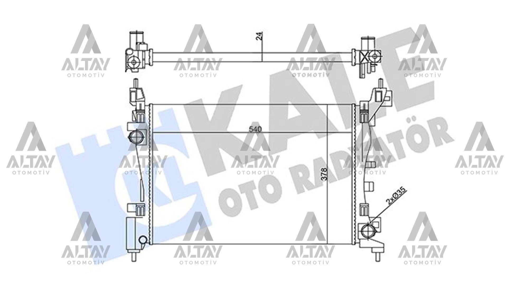 RADYATÖR SU GRANDE PUNTO 05-12 / PUNTO EVO 09-12 / PUNTO 12= / 1.2-1.4 M-T MEKANİK