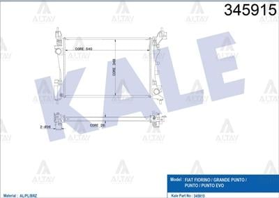 RADYATÖR SU GRANDE PUNTO 05-12 / PUNTO EVO 09-12 / PUNTO 12= / 1.2-1.4 M-T BRAZING