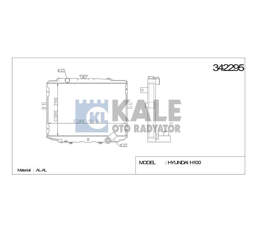 RADYATÖR SU H-100  97-04 KAMYONET 26mm BRAZING