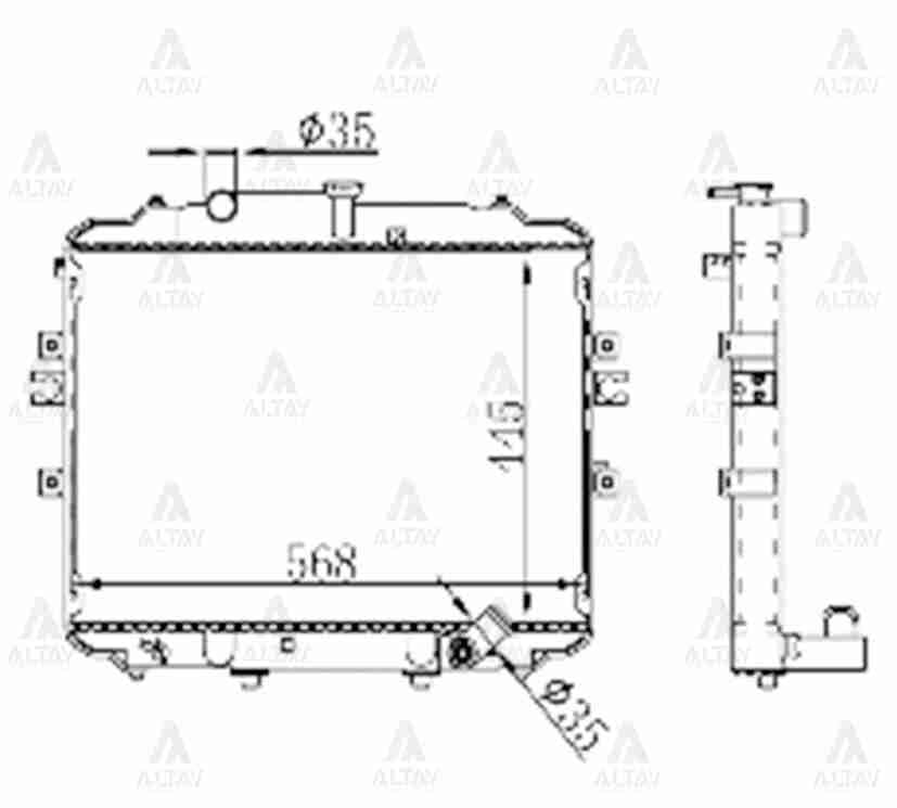 RADYATÖR SU H-100 KAMYONET 05-18 26mm M-T BRAZING