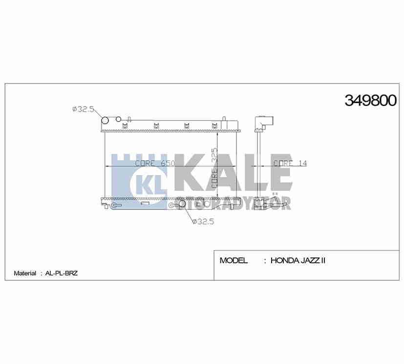 RADYATÖR SU JAZZ 02-08 (BÜYÜK TİP) 16mm A-T BRAZING