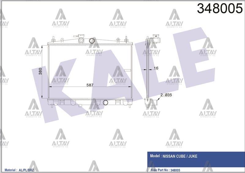 RADYATÖR SU JUKE 10-15 1.6 16V M-T BRAZING