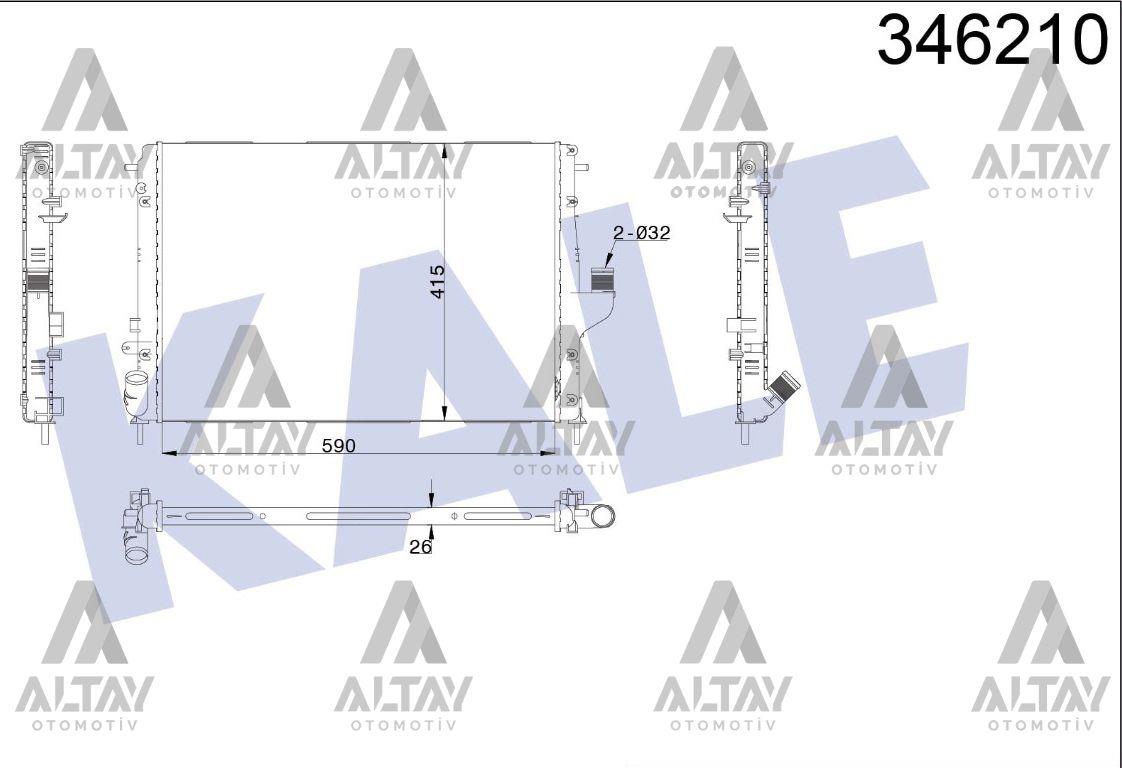 RADYATÖR SU LOGAN 04-12 / LOGAN MCV 07-13 / SANDERO 08-13 / DUSTER 12= / 1.5 DCI M-T BRAZING