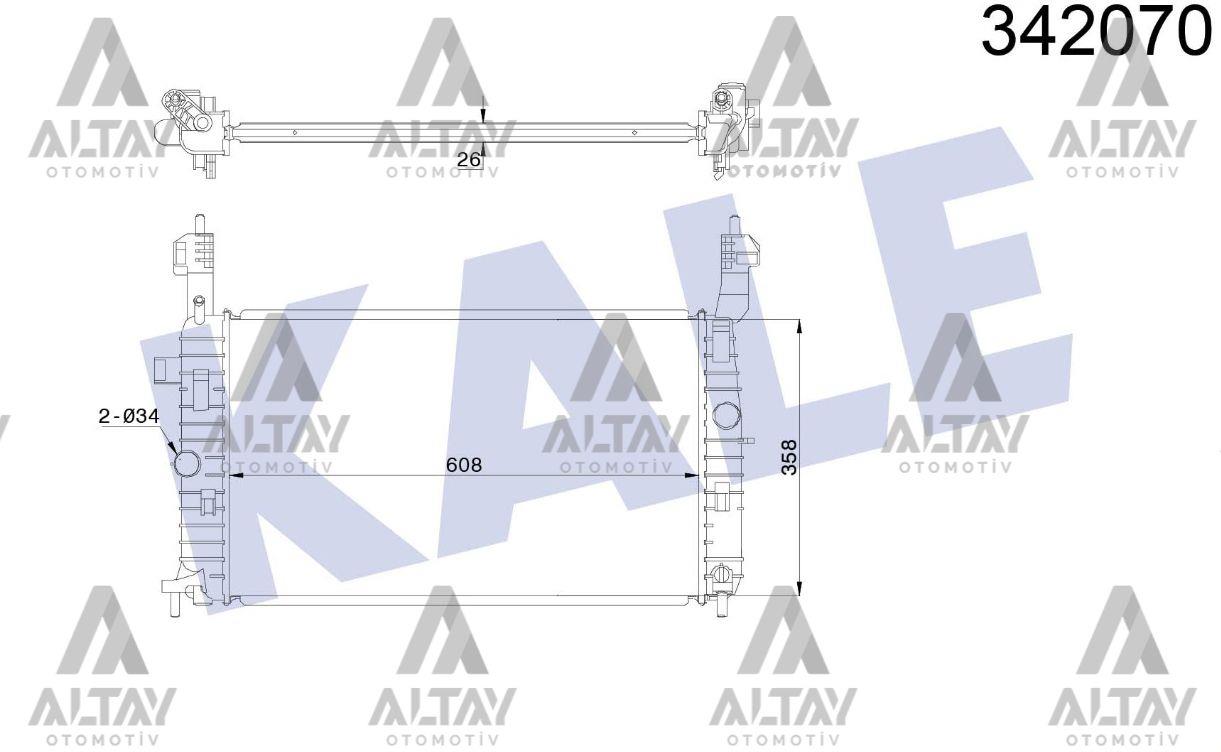 RADYATÖR SU MERIVA A 03= 1.6-1.8-1.4-1.6 (MT) BRAZING