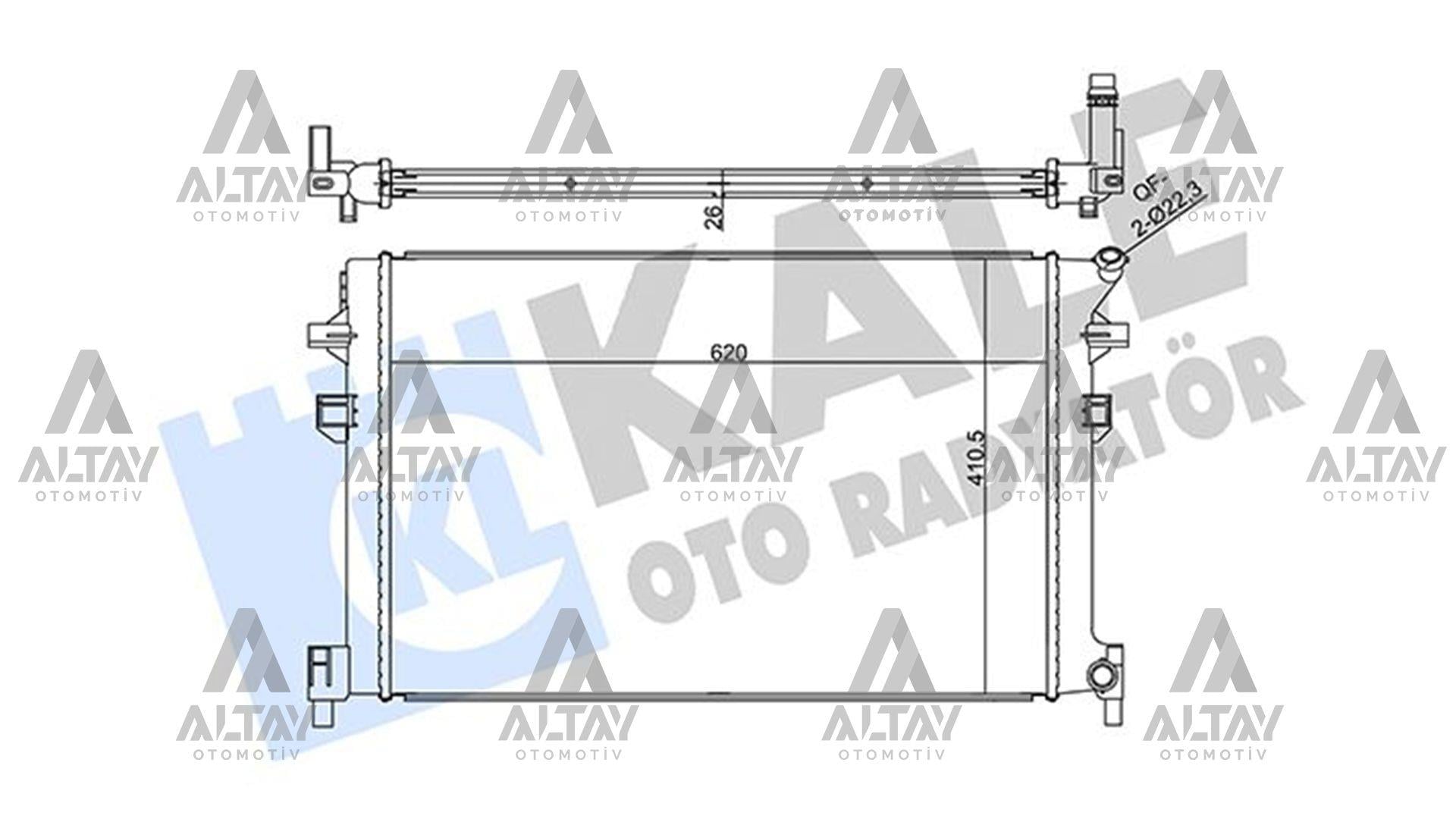 RADYATÖR SU ÖN GOLF / PASSAT / A3 / Q2 / Q3 / LEON / OCTAVİA 19=