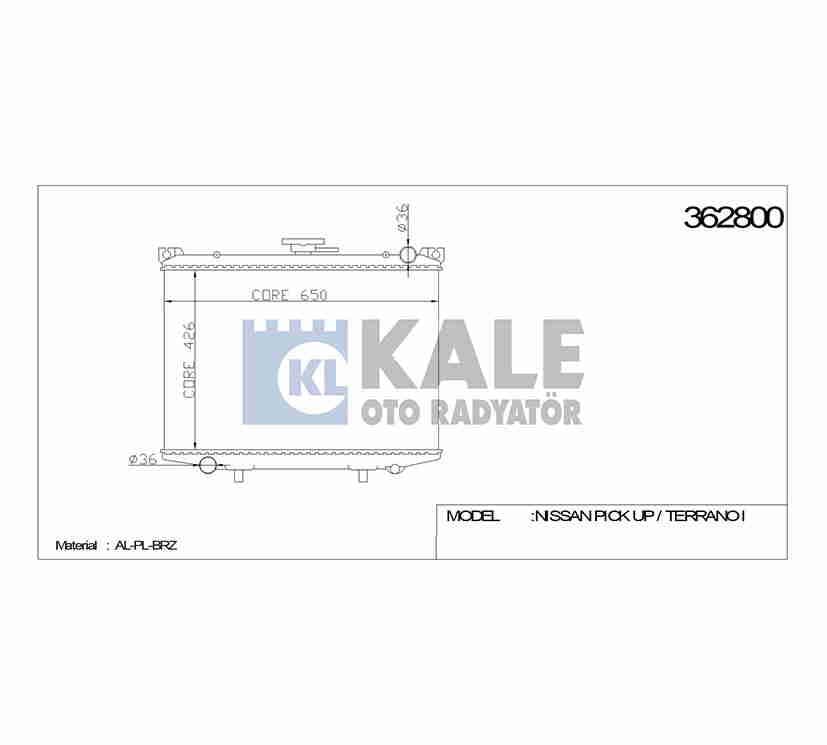 RADYATÖR SU PICKUP 86-97 D-21 / TERRANO 89-96 26mm M-T BRAZING