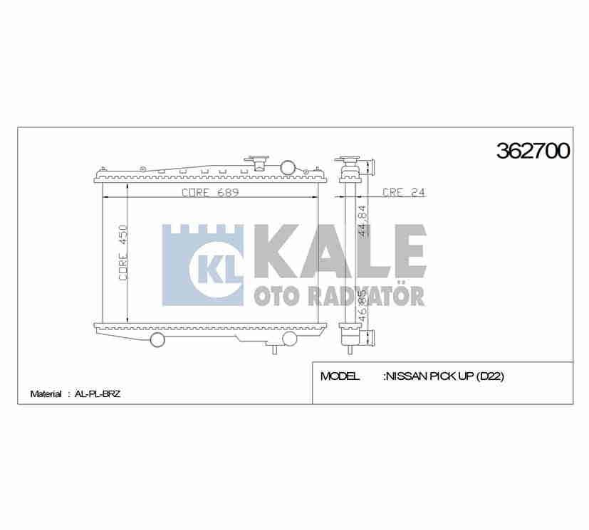 RADYATÖR SU PICKUP 98-02 D22 22mm M-T BRAZING