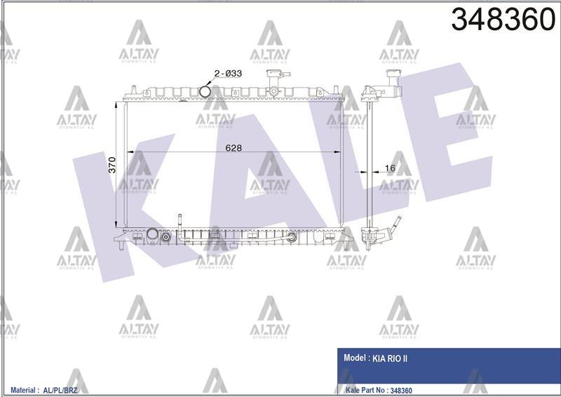 RADYATÖR SU RIO 06-11 BENZİNLİ A-T BRAZING