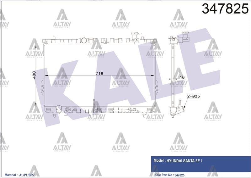 RADYATÖR SU SANTAFE 01= 16mm A-T BRAZING