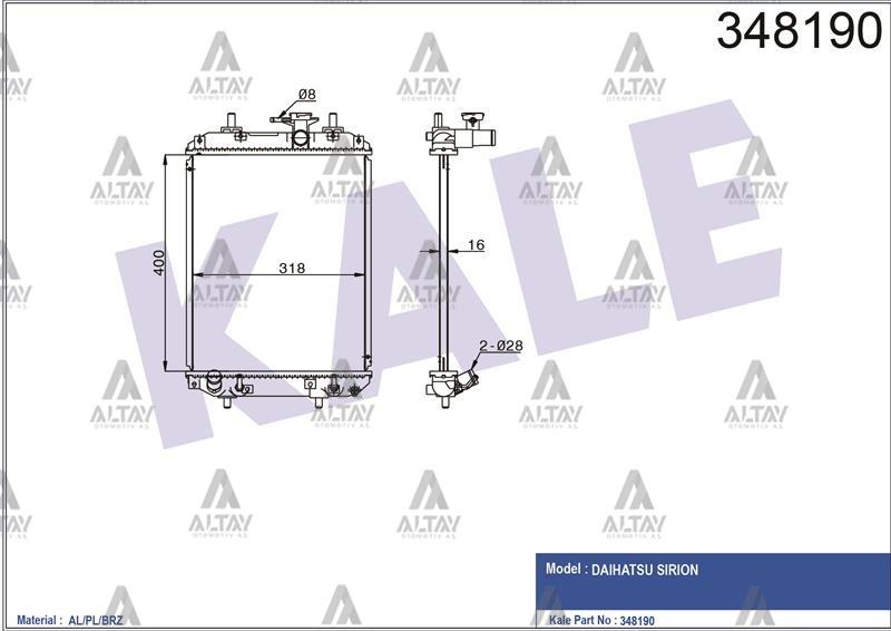 RADYATÖR SU SIRION 05= 16mm A-T BRAZING