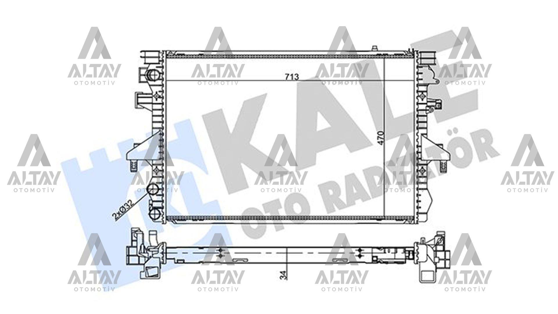 RADYATÖR SU TRANSPORTER T5 04-09 AXB 1.9TDI MEKANİK