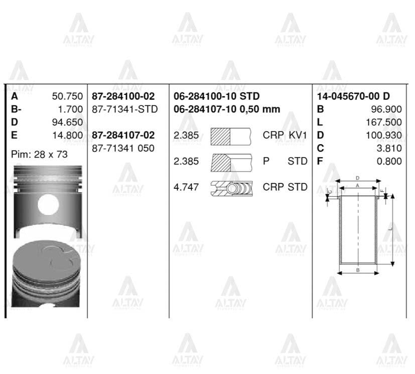 SEGMAN CERES 92-99 / 2.2 STD