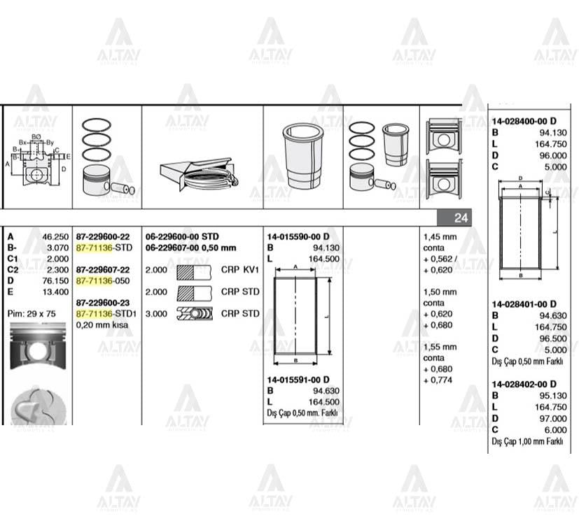 SEGMAN H-100 97= / MİNİBÜS 97-06 / H-100 97= KAMYONET 97-04 050