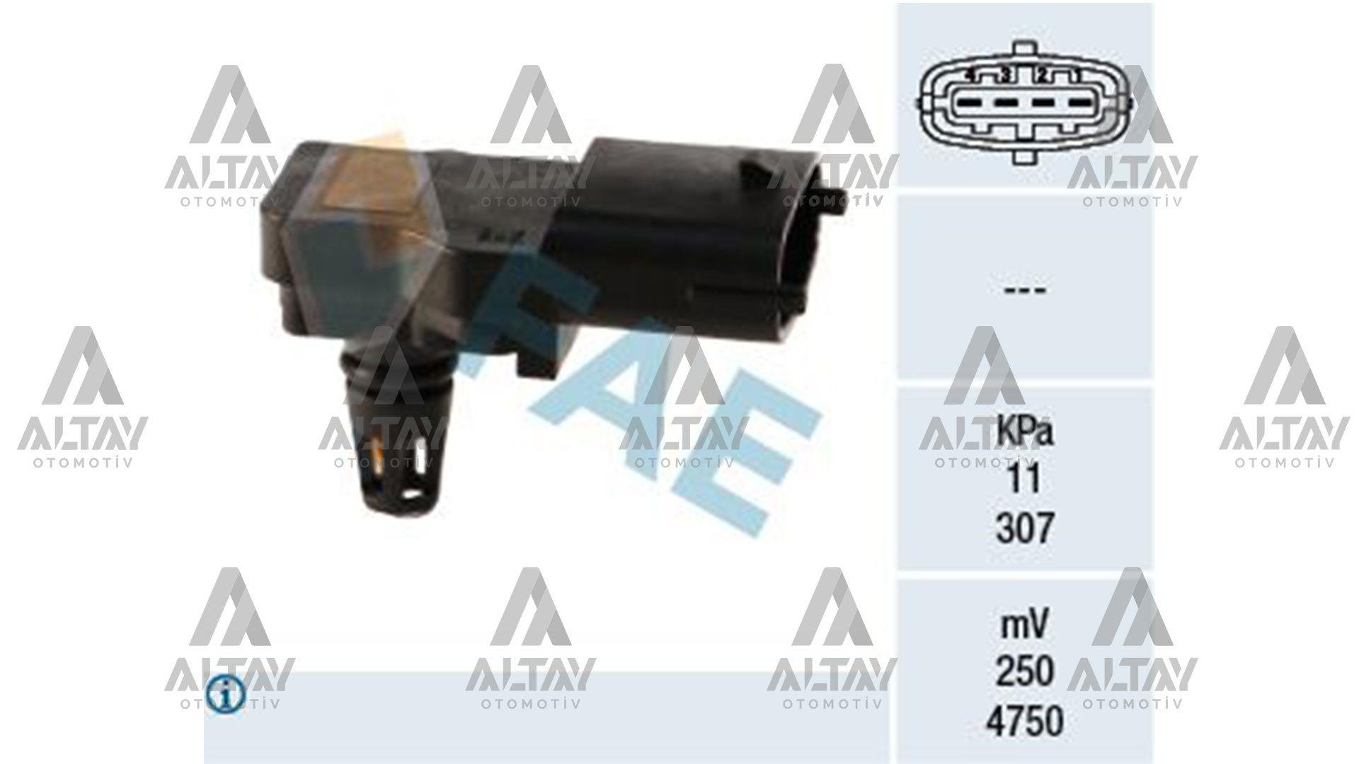 SENSÖR MAP DOBLO / LINEA / BRAVO / FIORINO / PUNTO 1.3JTD-1.6JTD / ASTRA G-H / CORSA D / FRONTERA B / VECTRA C / ZAFIRA B 04= Z13DTH-Z19TH-Y20DTH-Y22DTR