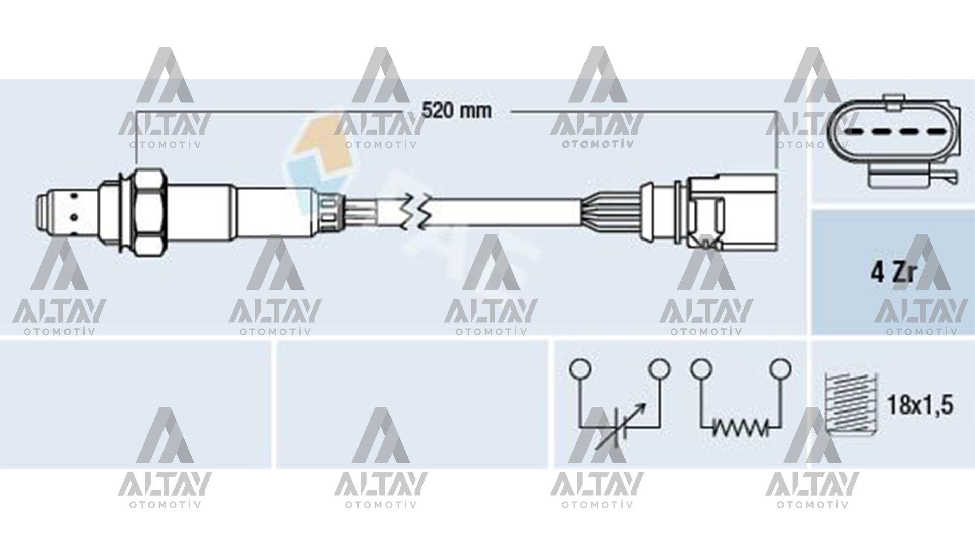SENSÖR OKSİJEN GOLF5 / GOLF6 / POLO / İBİZA / FABİA 04= BUD-CGGB-CDDA-CLPA 1.4 16V ÖN