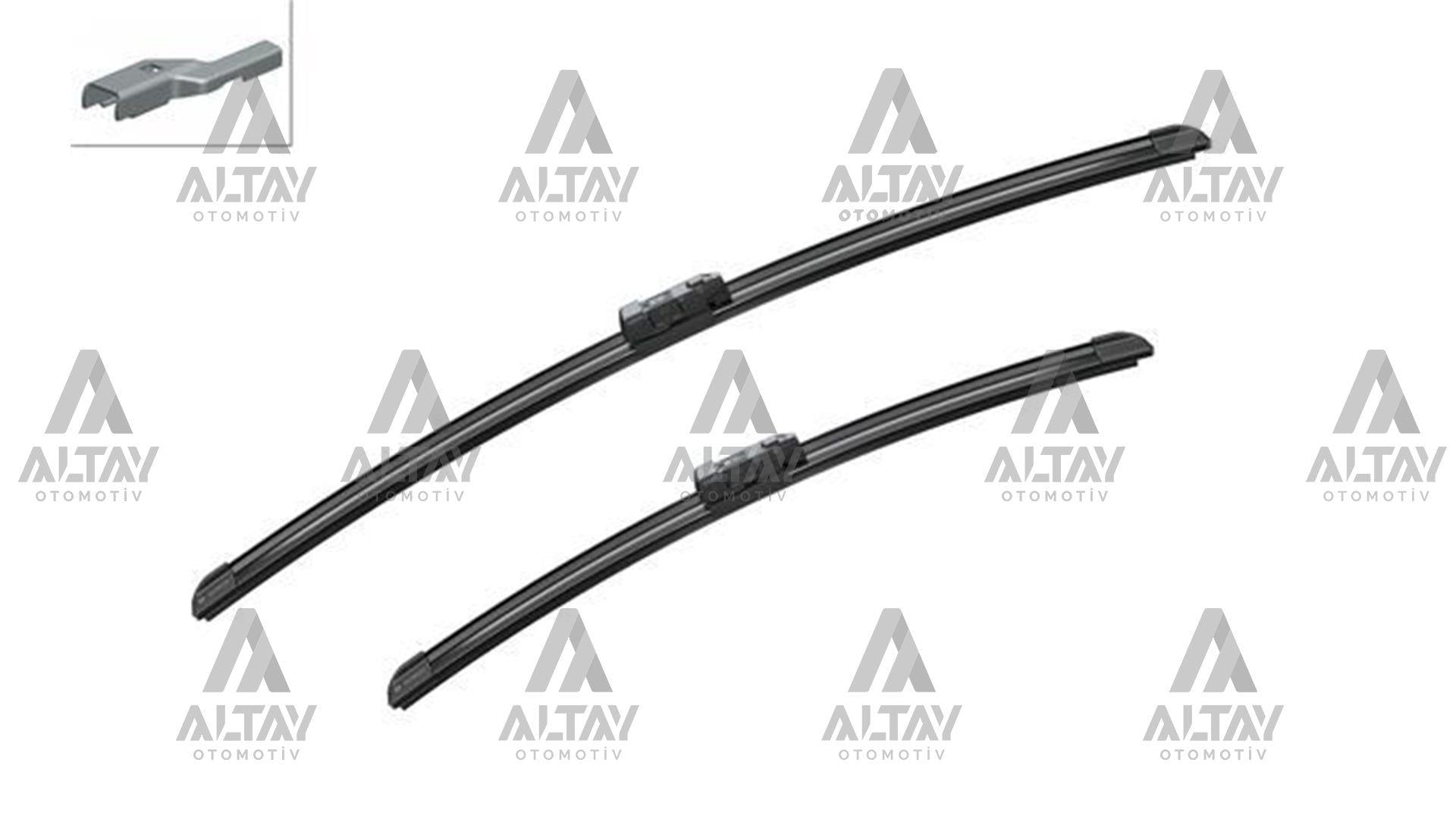 SİLECEK SÜPÜRGESİ TAKIM CADDY 10= / SUPERB 08-15 / HYUNDAİ I30 (FD) / P308 II (T9) / CEED (ED/FF2) / GIULIETTA 19mm BUTON 24+18 A187S (600mm+450mm)