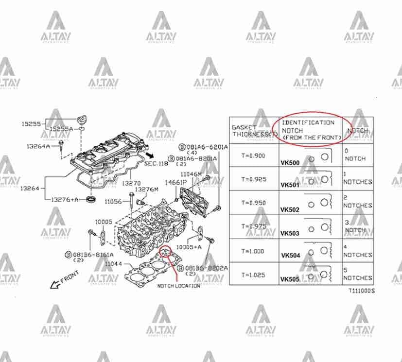 SİLİNDİR KAPAK CONTASI PICKUP 03-12 SKYSTAR / NAVARA 06-10 /  YD25DDTI ÇELİK 0.90mm 0 ÇENTİK