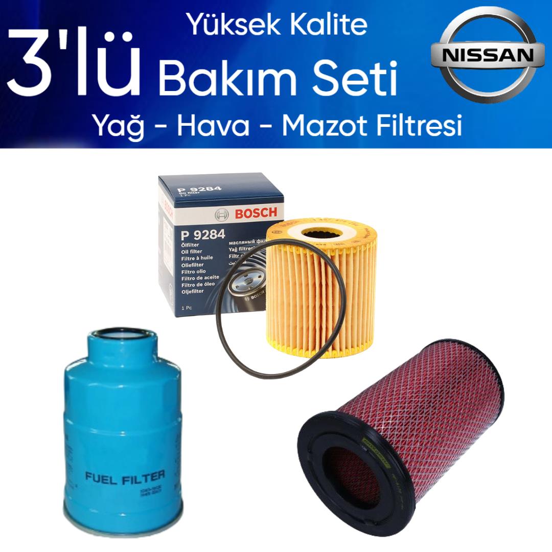 Skystar ND22 2003-2012 YD25 Dizel 3'lü Bakım Seti Yağ-Hava Mazot Filtresi