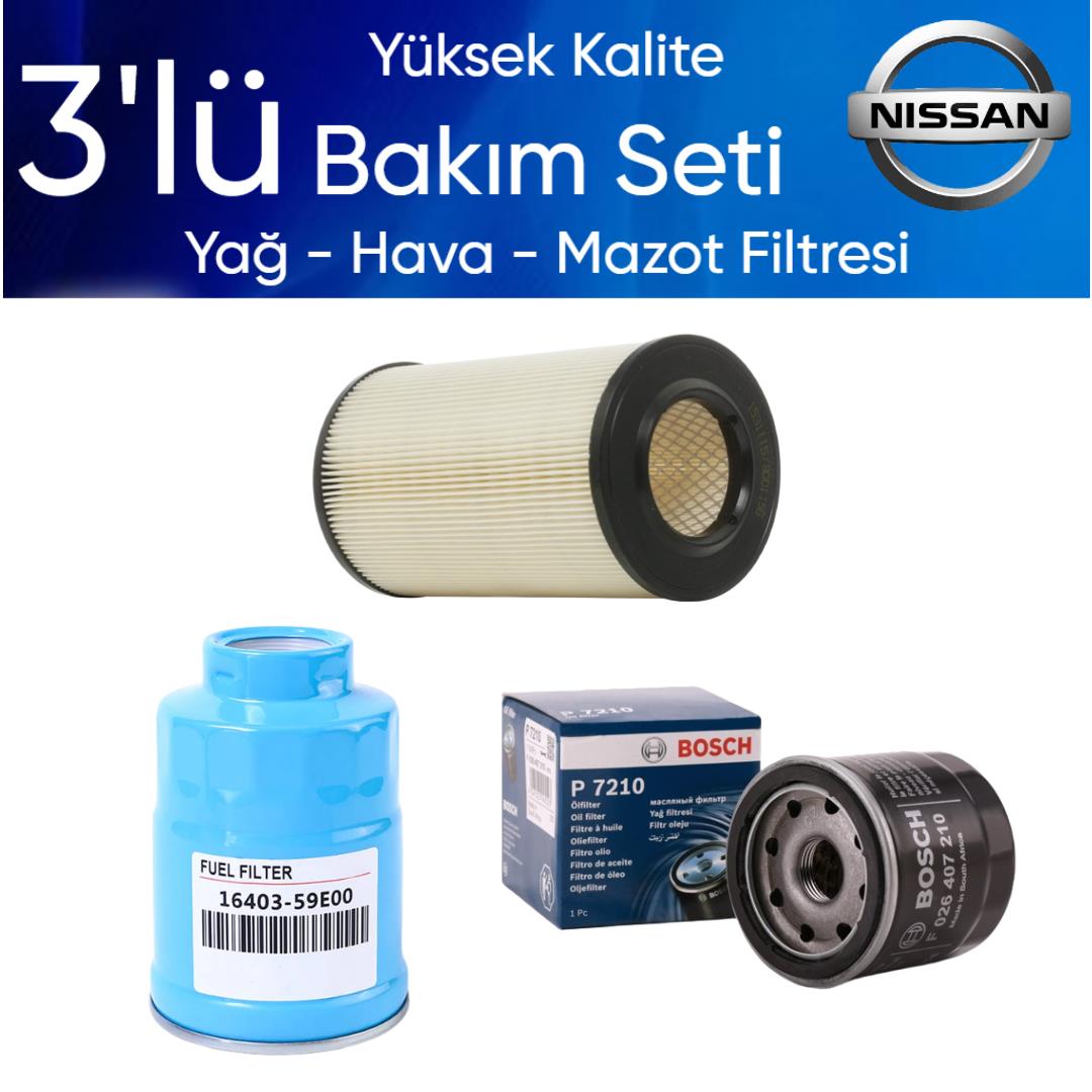 Terrano II R20 1997-2001 TD27 Dizel - 3'lü Bakım Seti Yağ-Hava-Mazot Filtresi