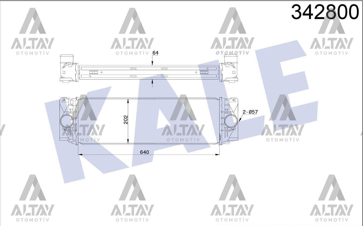 TURBO RADYATÖRÜ (INTERCOOLER) CRAFTER 06-12 DÜZ BOĞAZ BRAZING