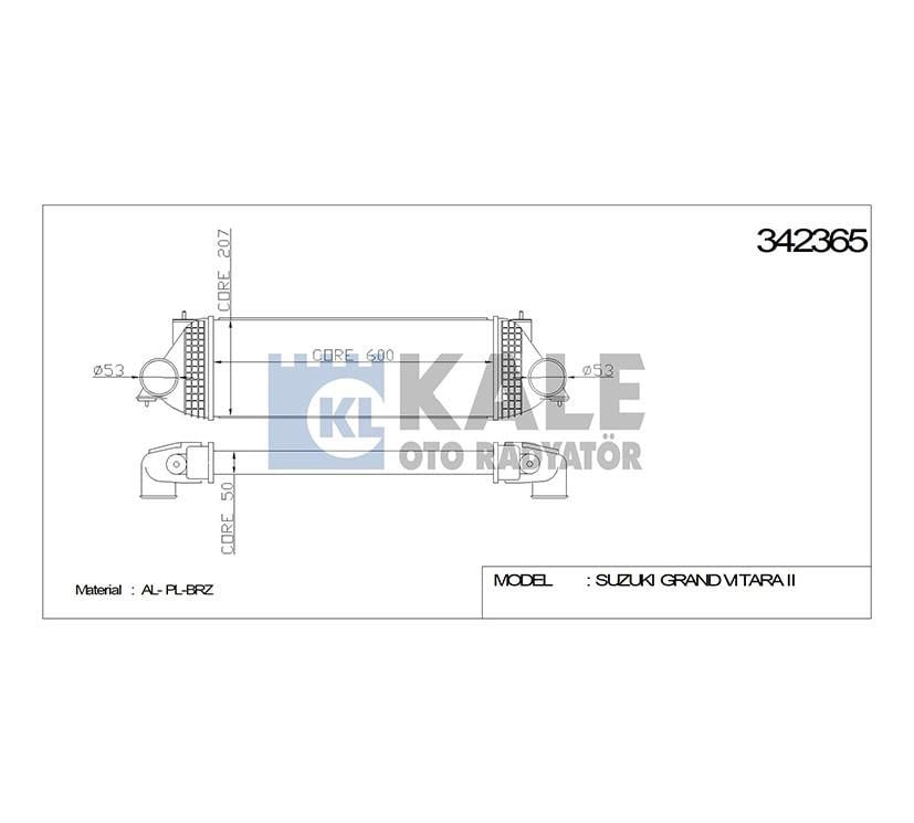TURBO RADYATÖRÜ (INTERCOOLER) GRAND VITARA 05-15 1.9 DDIS