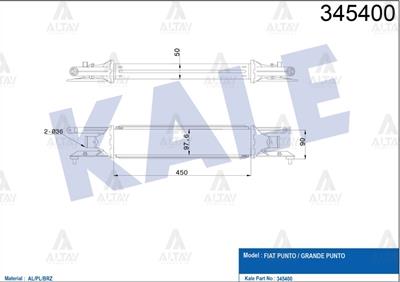 TURBO RADYATÖRÜ (INTERCOOLER) GRANDE PUNTO 05-12 / PUNTO EVO 09-12 / PUNTO 12= / 1.3 JTD 75HP