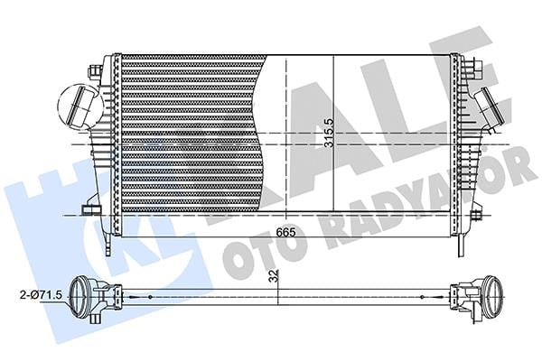 TURBO RADYATÖRÜ (INTERCOOLER) INSIGNIA A B16DTH-B16DTC A.T (665X315,5X32)